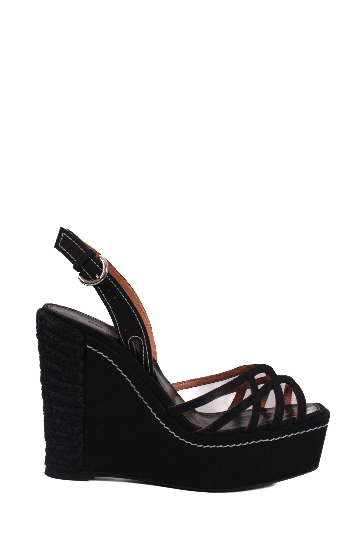 Sergio Rossi Rope Detail Wedges Black 38 | O/S, Black