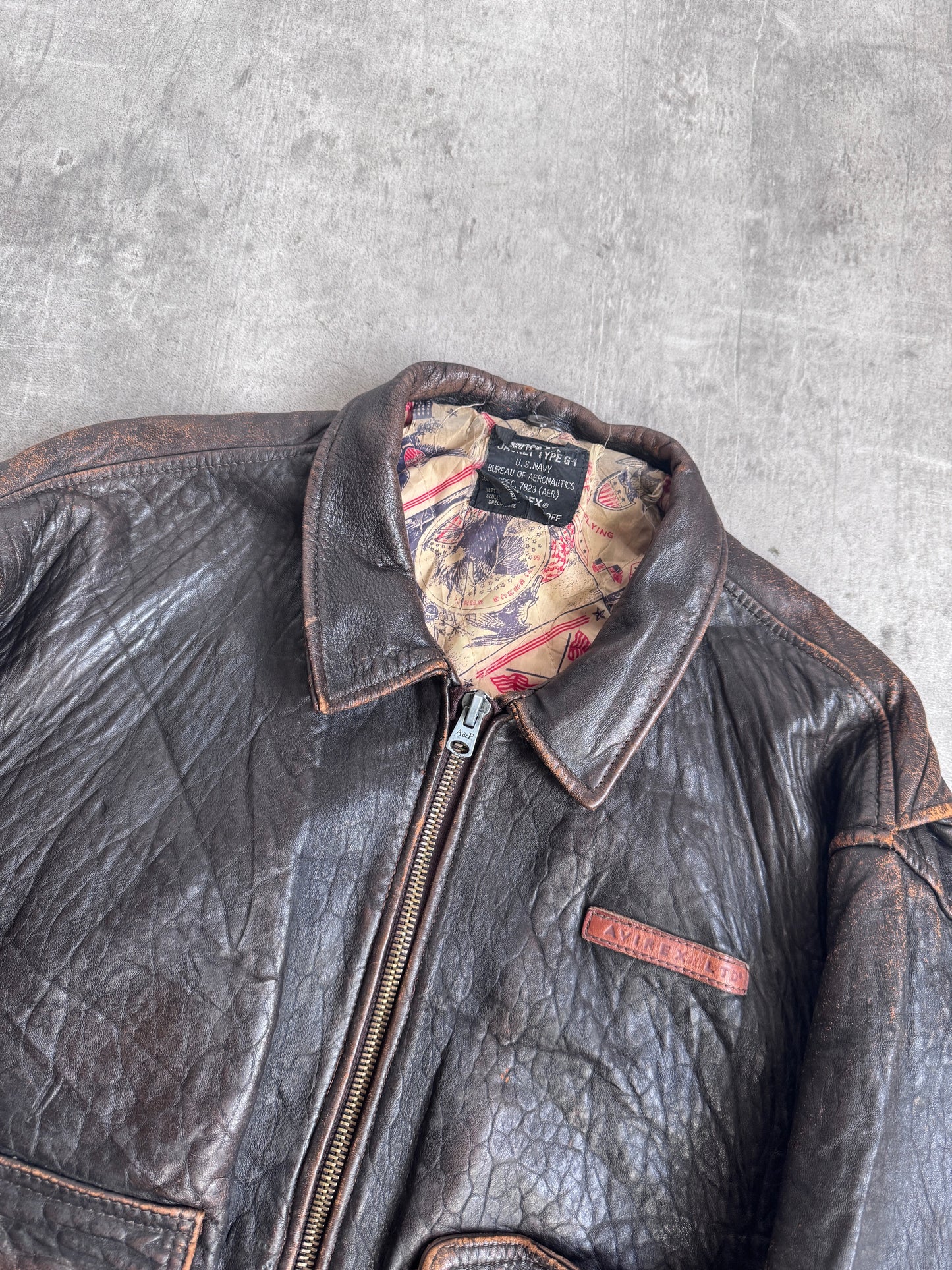 Avirex Weathered Brown G-4 Leather Jacket