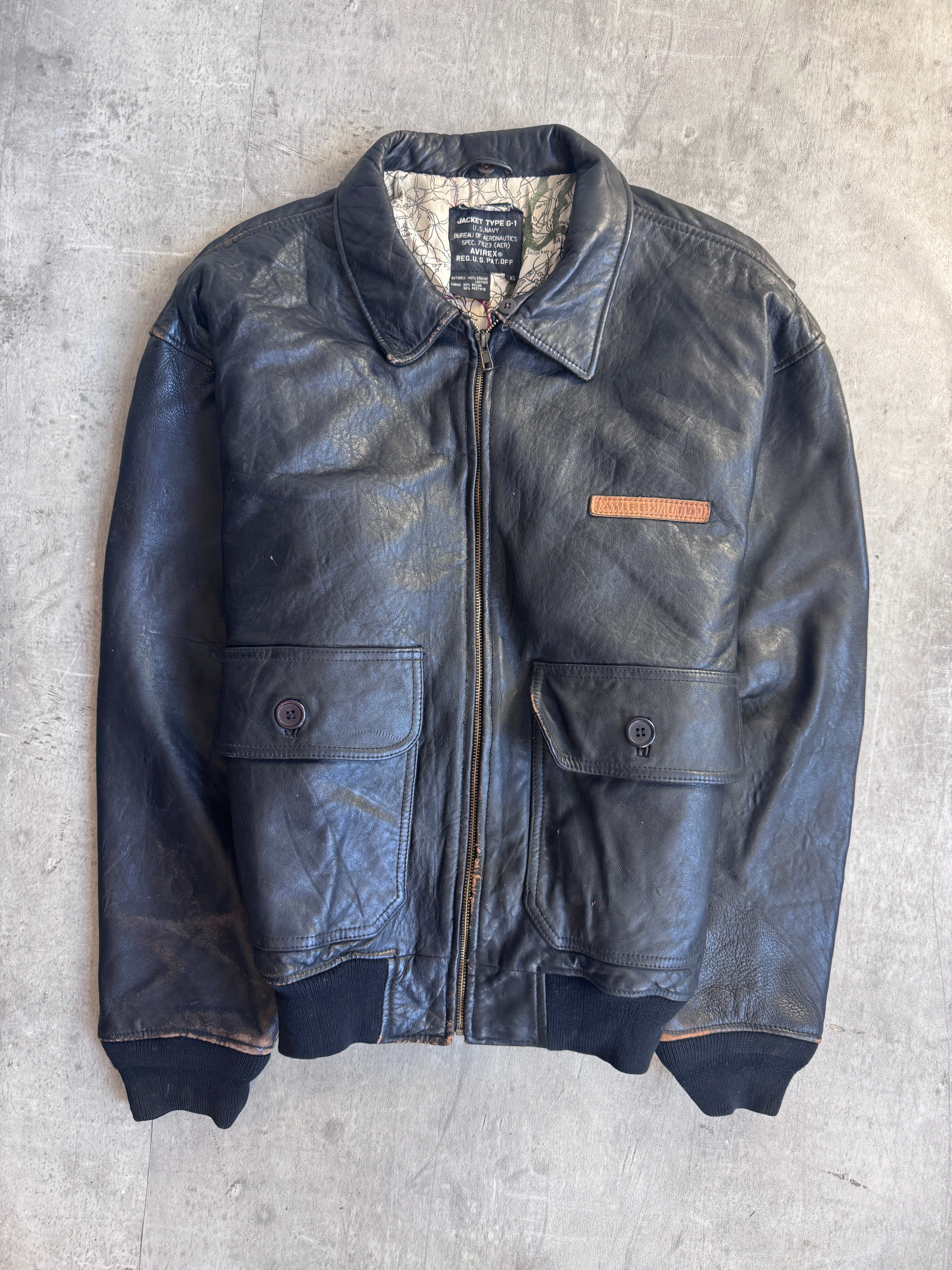 90s Avirex G-1 Leather Flight Jacket – Known Source
