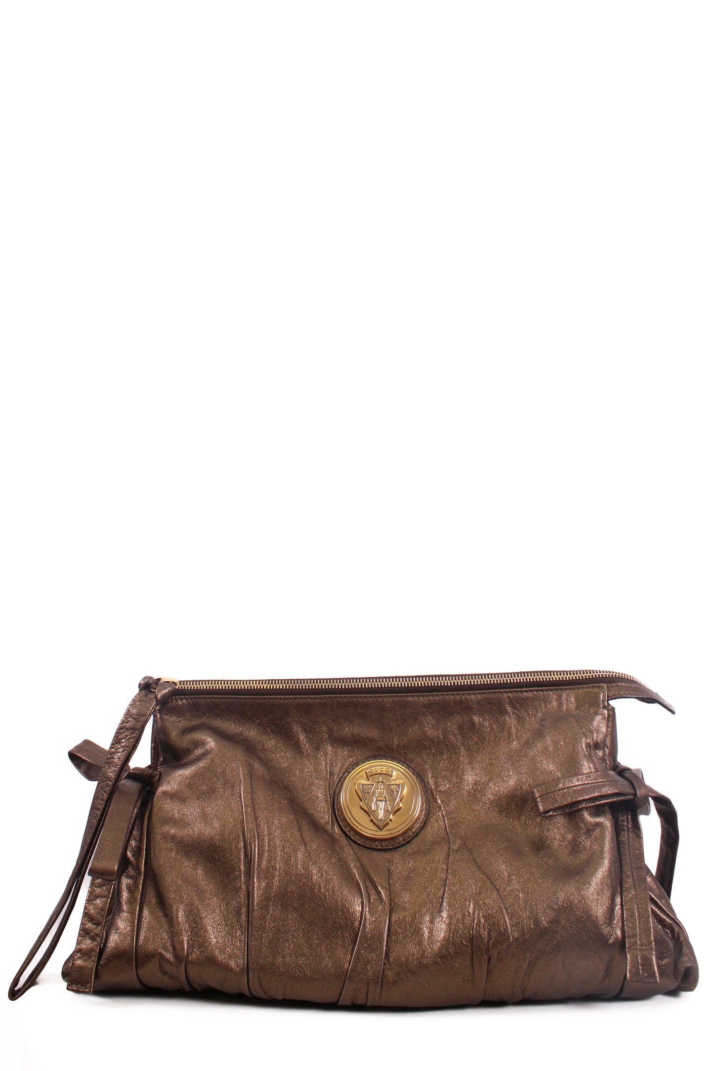 Gucci Hysteria Metallic Clutch Bronze | O/S, Bronze