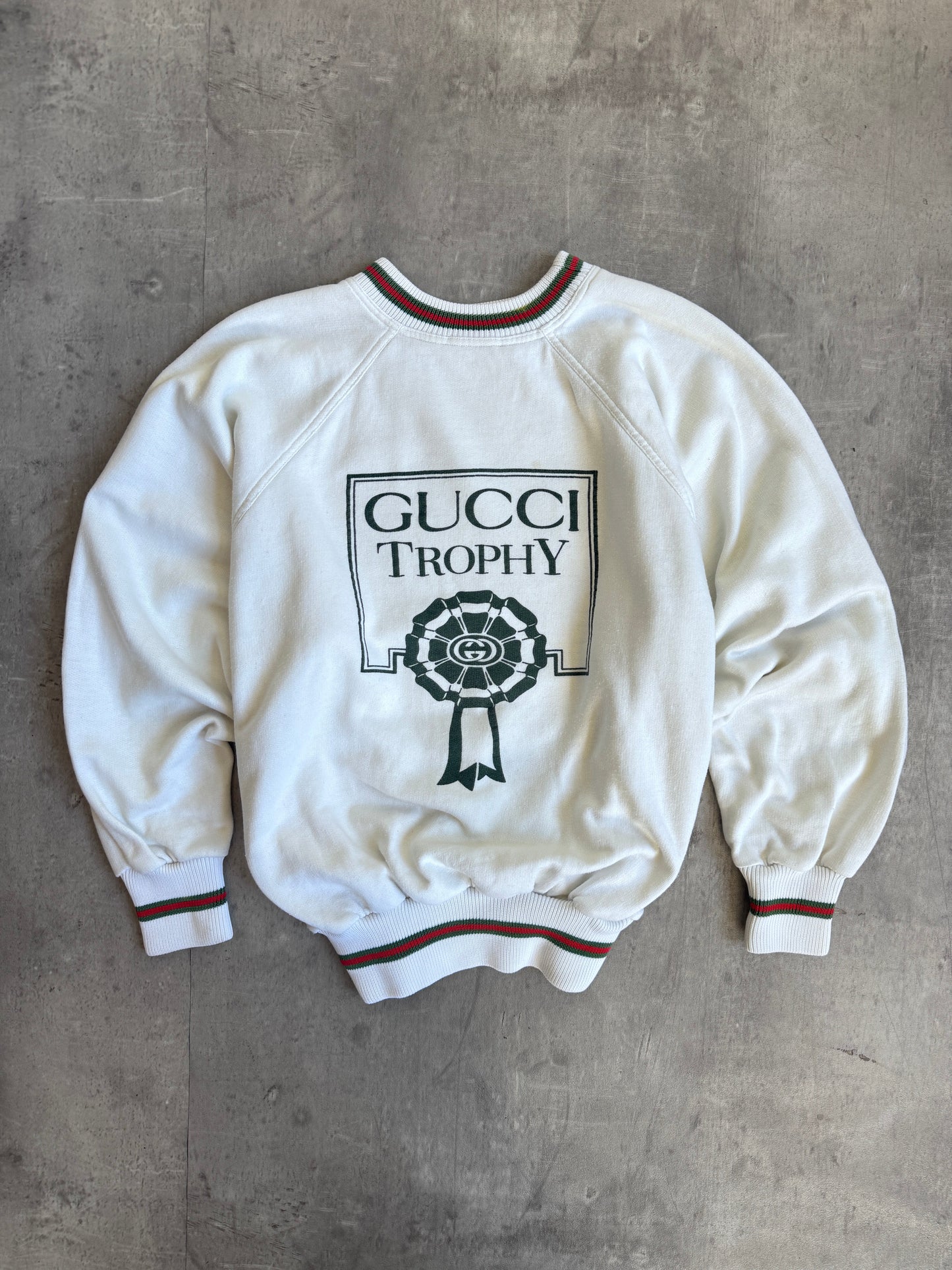 80s Gucci Trophy White Sweatshirt