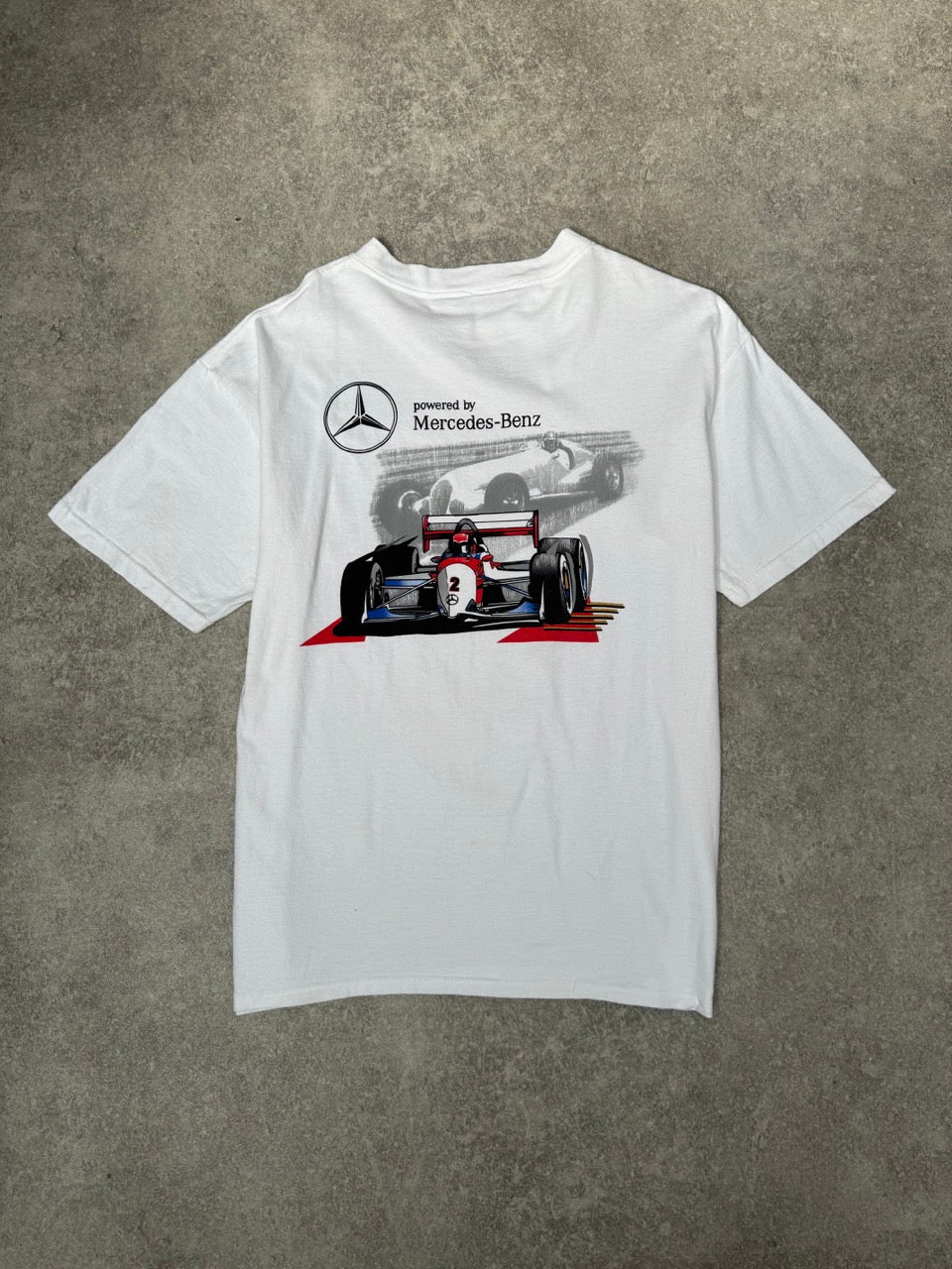 00s Mercedes-Benz White Graphic Tee