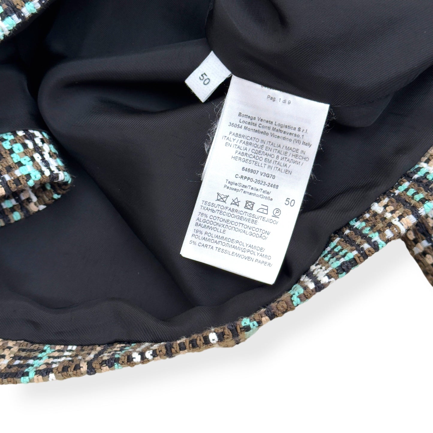 BOTTEGA VENETA TWEED ZIP-UP JACKET TEAL / BROWN 50 / M | Medium, Brown