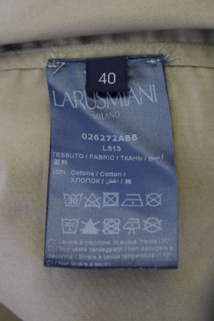 Larusmiani Milano Shirt Khaki 40 | O/S, Black
