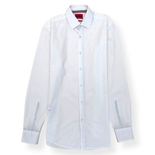 HUGO BOSS SLIM FIT COTTON SHIRT WHITE S | Small, White