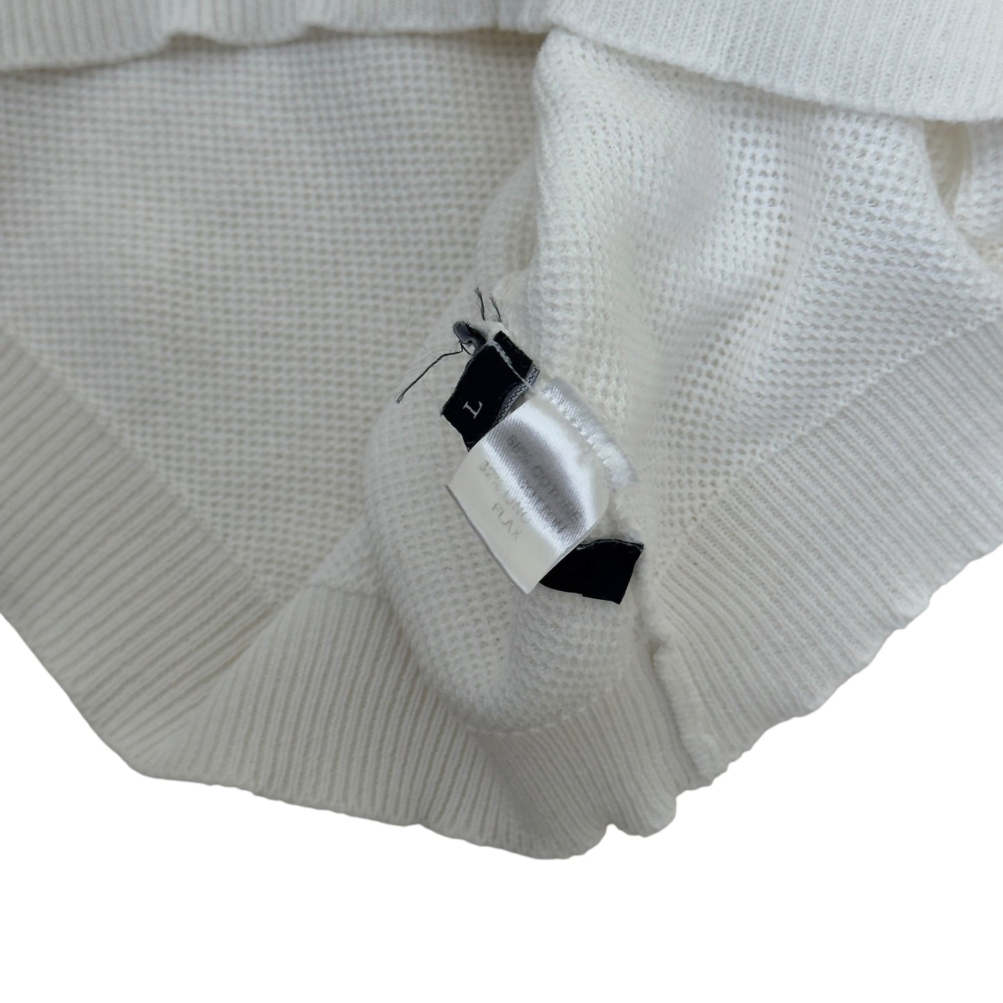 THOM SWEENEY LINEN KNITTED POLO WHITE L | Large, White