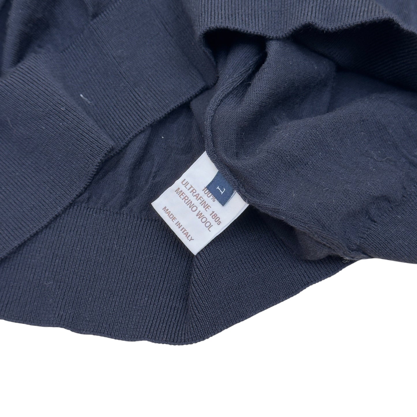 THOM SWEENEY MERINO WOOL LONG SLEEVE POLO BLACK L | Large, Black
