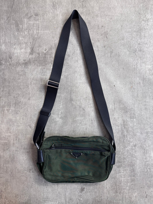 Prada Green Nylon Vintage Side Bag