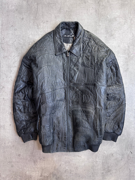 Rare 1990s Marc Buchanan Pelle Pelle Taj Mahal Leather Jacket