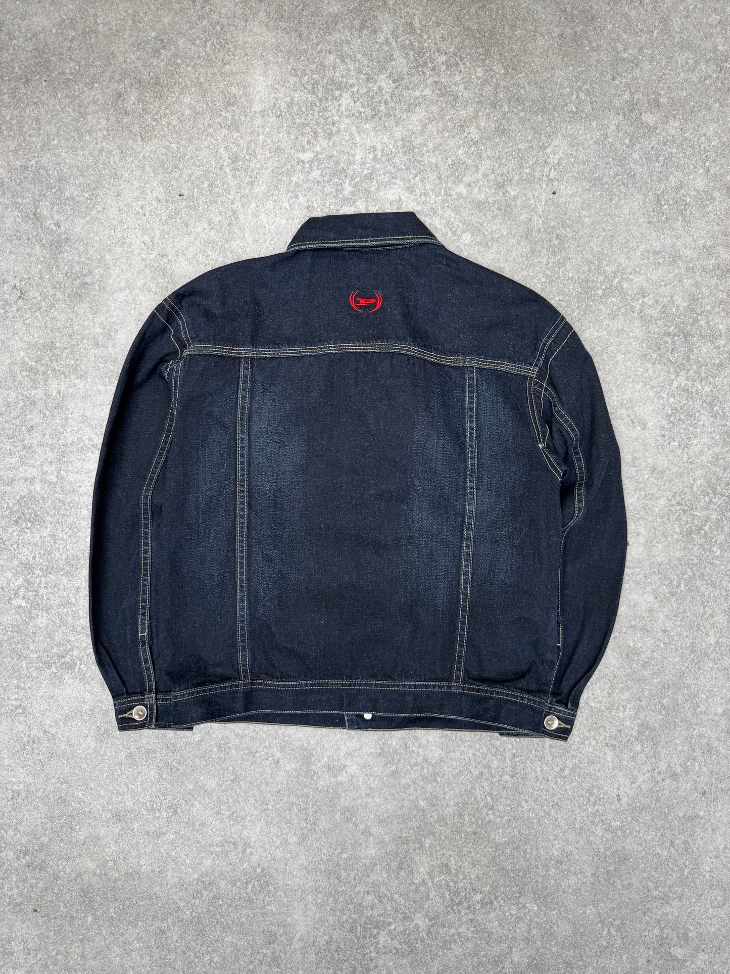 Phat Farm Spellout Dark Wash Denim Jacket
