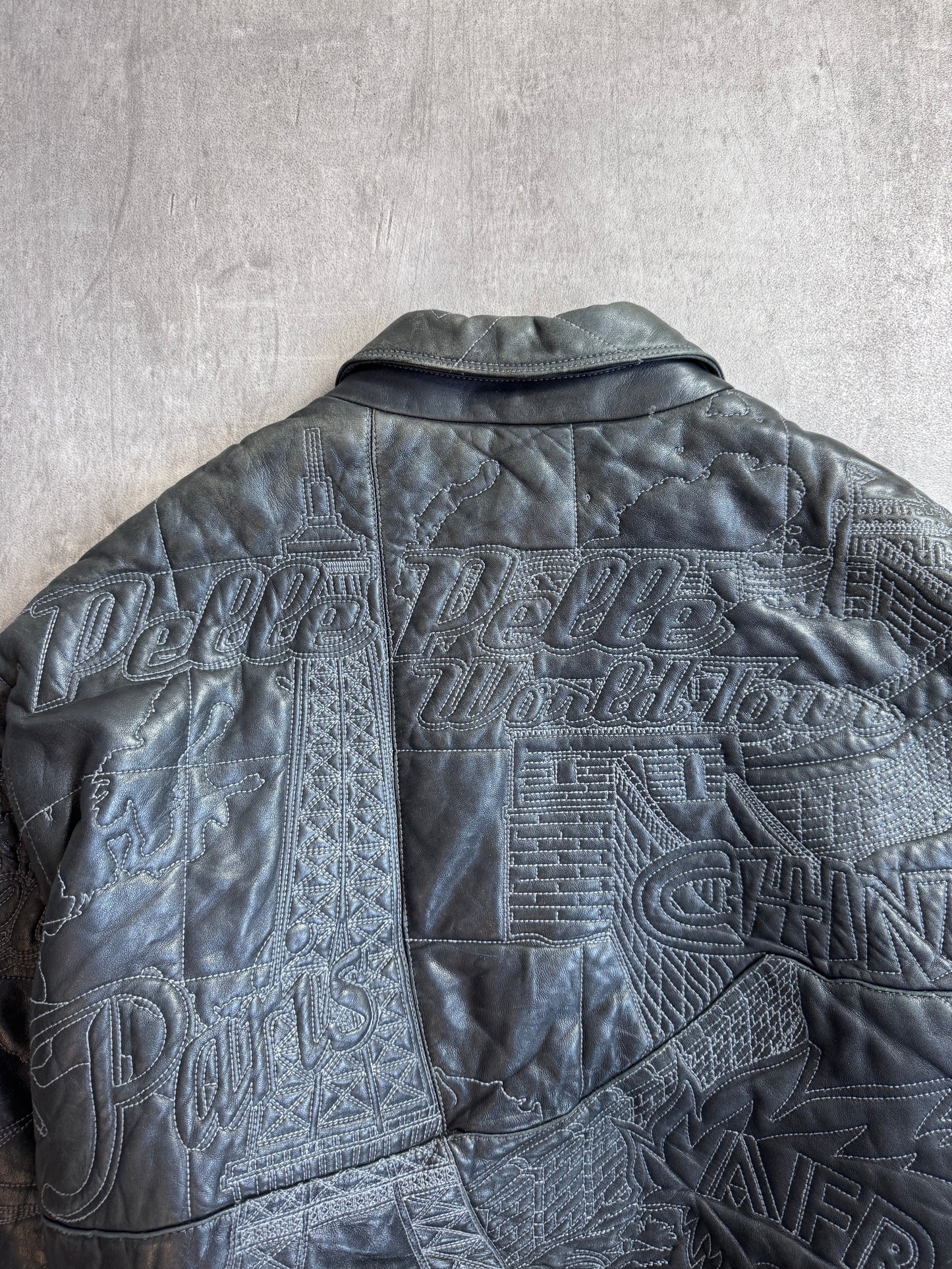 Rare 1990s Marc Buchanan Pelle Pelle Taj Mahal Leather Jacket