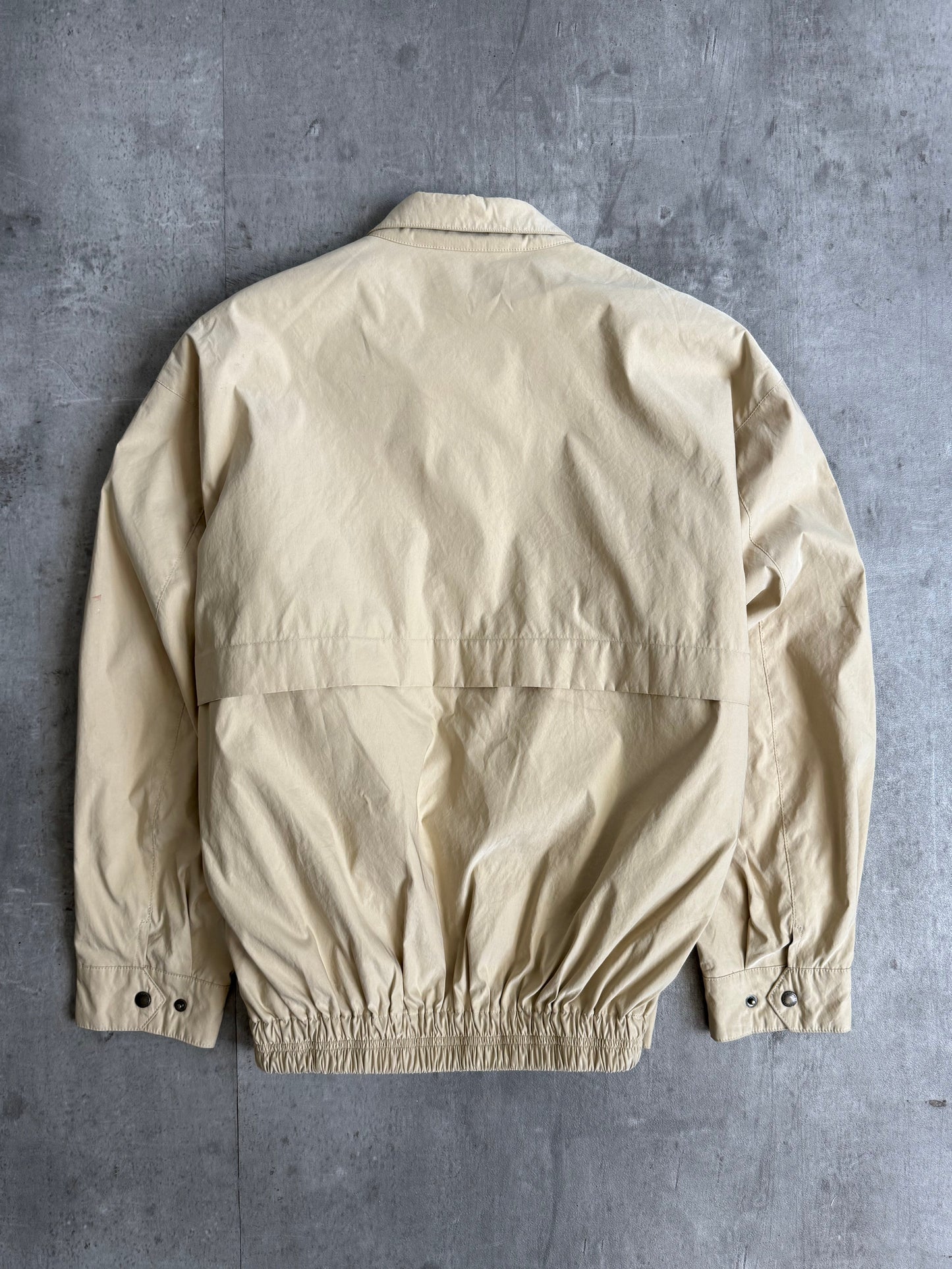 Burberry Logo Embroidered Beige Harrington Jacket