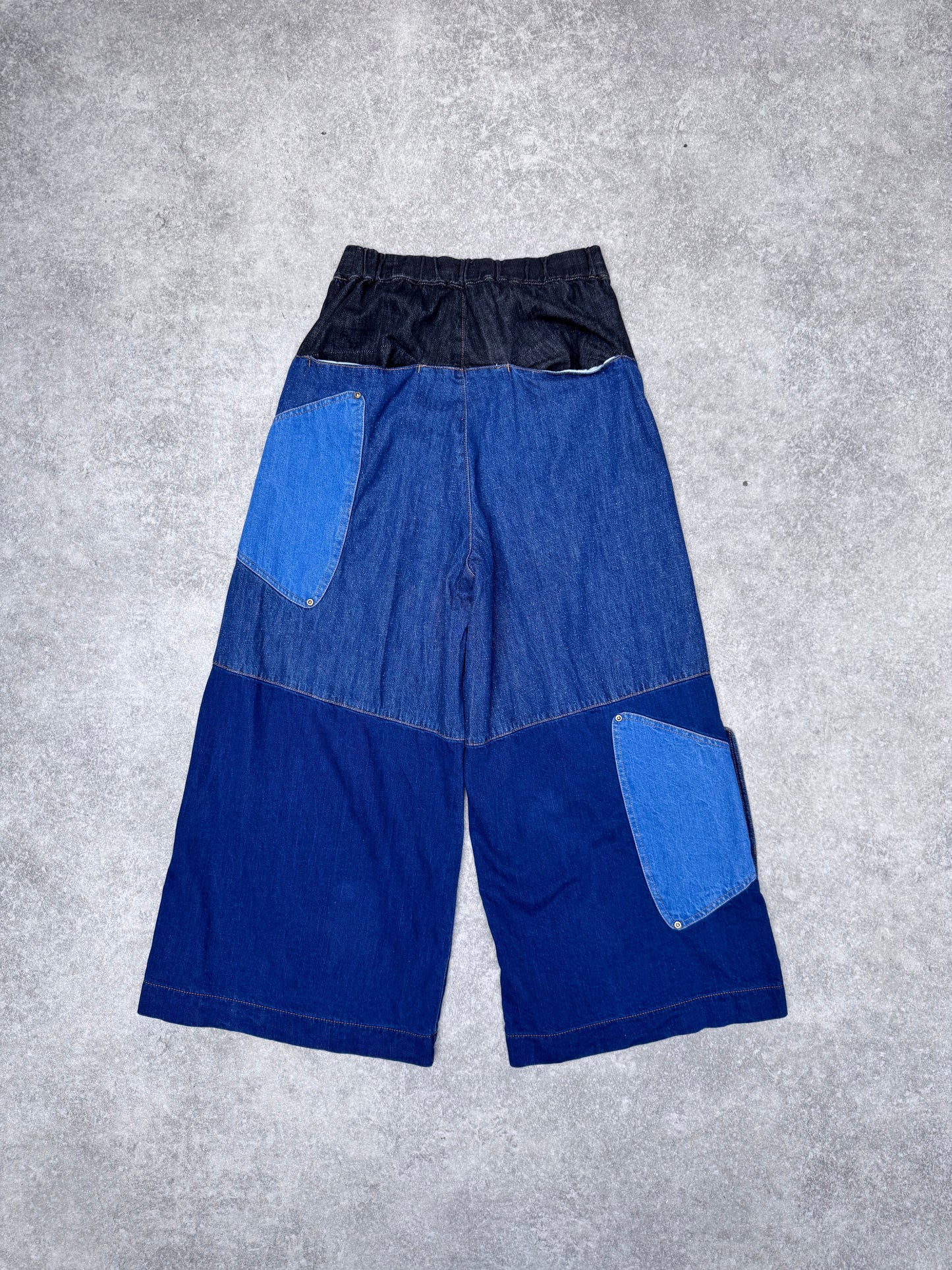Tsumori Chisato Patchwork Wide Leg Denim Jeans