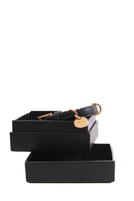 Prada Logo Wrap Leather Bracelet Black | O/S, Black