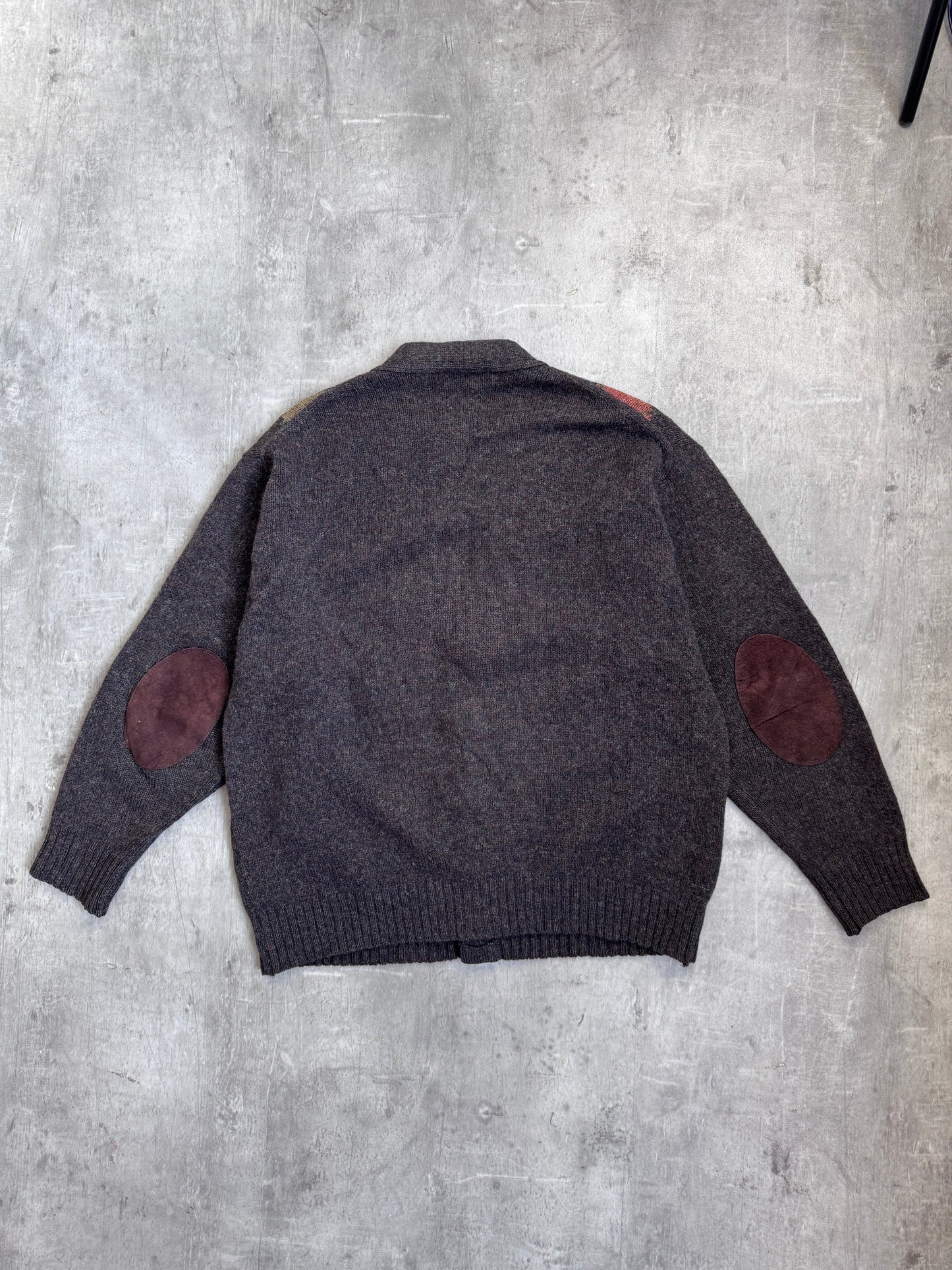 Yves Saint Laurent Tricot Argyle Knit Cardigan