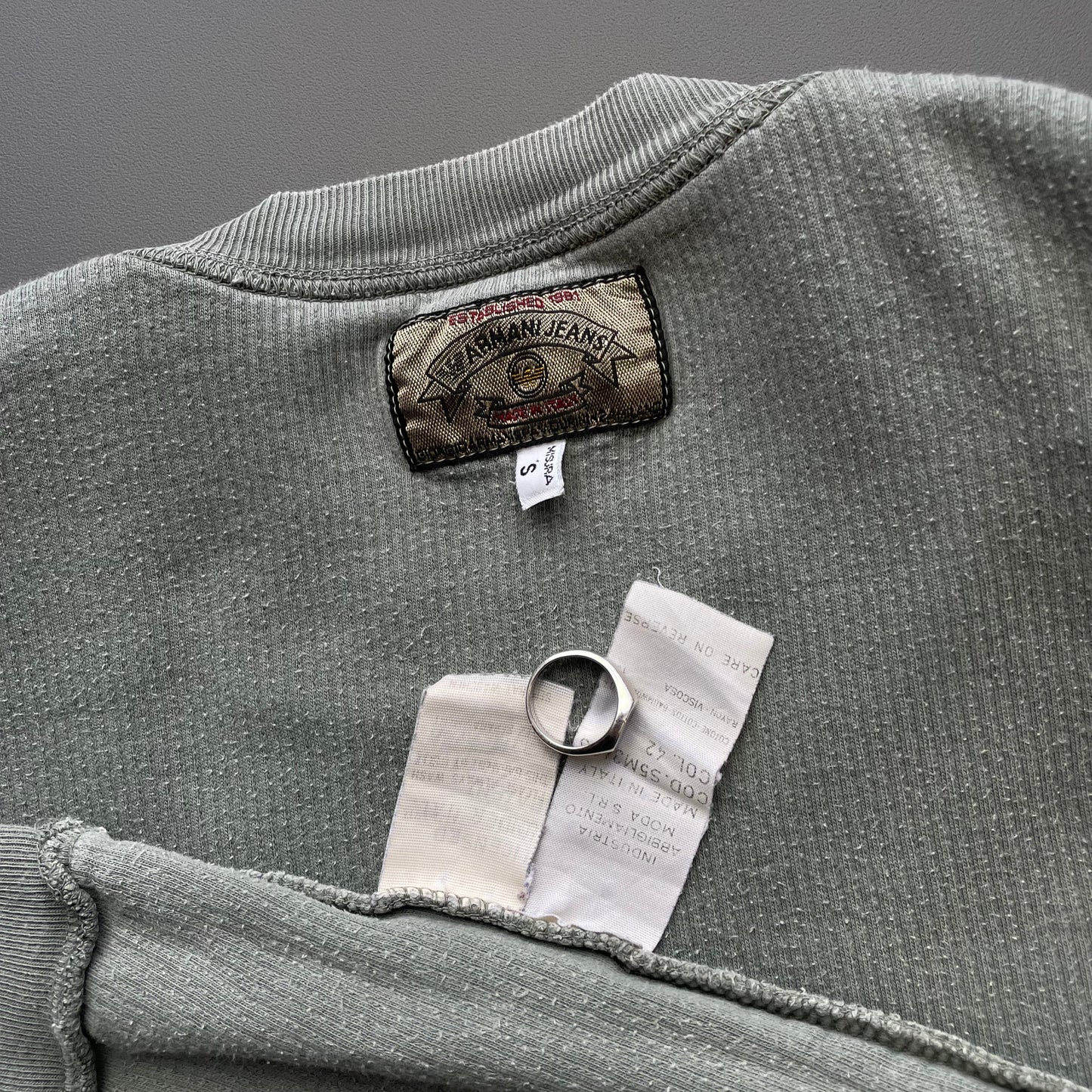 Armani Jeans Green 90s Ribbed Jumper | Small, Green