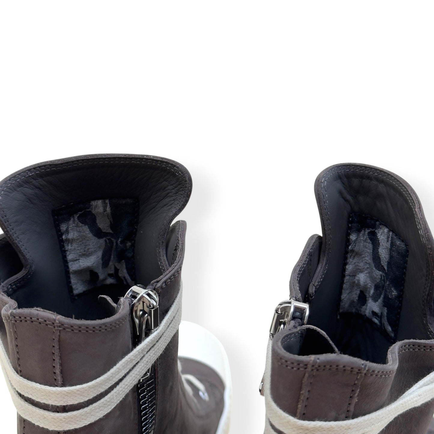 RICK OWENS RAMONES HIGH-TOP SNEAKER BROWN 45 / UK11 | UK 11, Brown