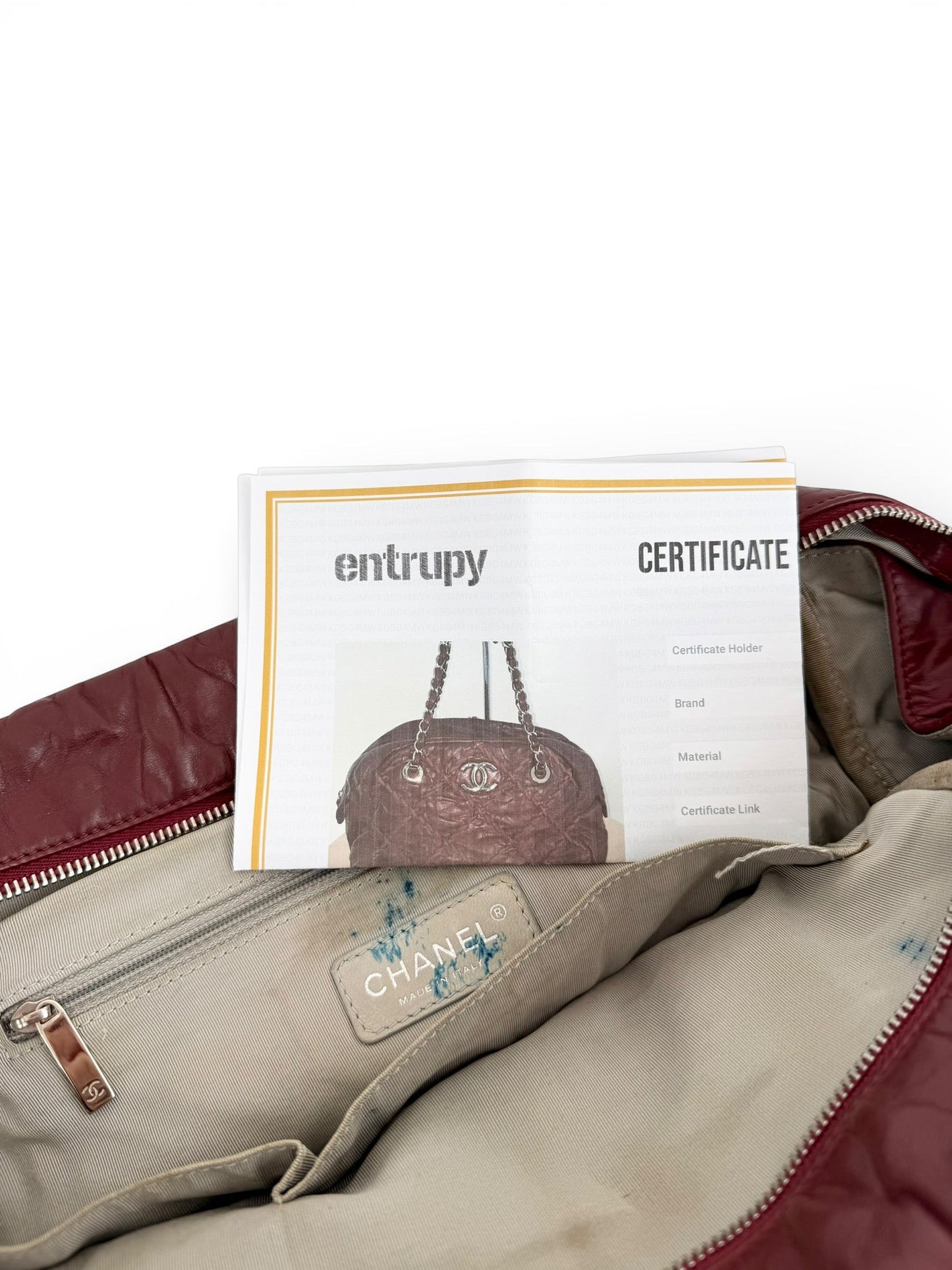 2009/2010 Chanel Ultra Stitch Burgundy Bowling Chain Handbag | O/S, Multicoloured