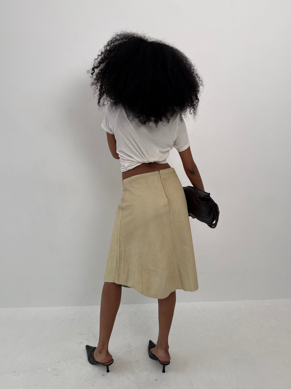 Butter leather skirt | W30, Butter