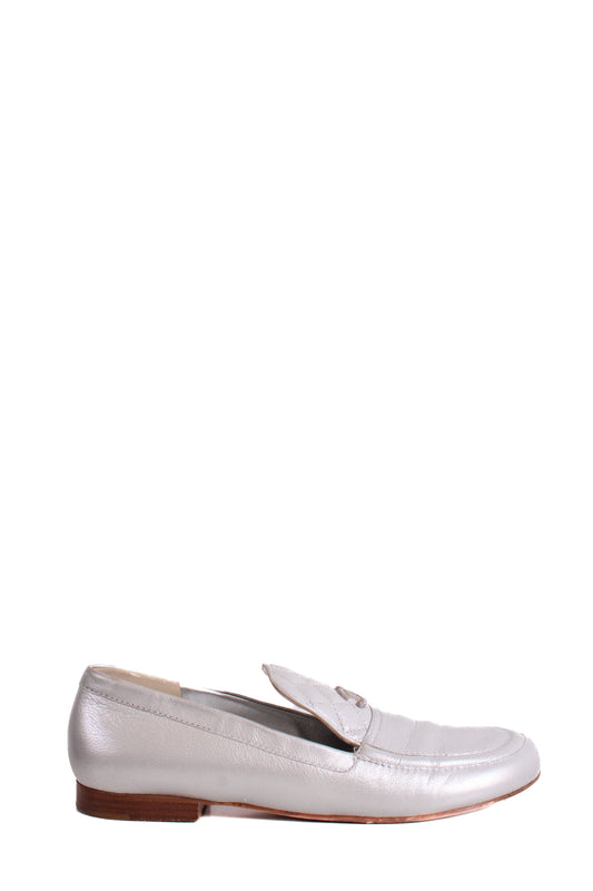 Chanel CC Loafers Silver 40 | O/S, Silver