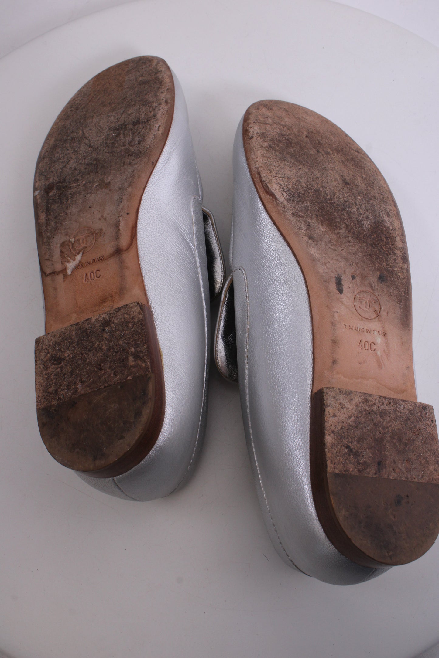 Chanel CC Loafers Silver 40 | O/S, Silver
