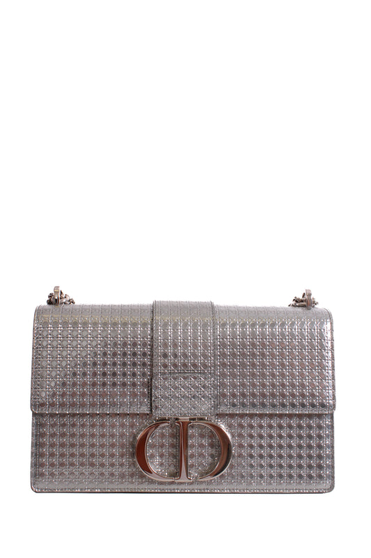 Christian Dior Cannage Montaigne Handbag Silver | O/S, Silver