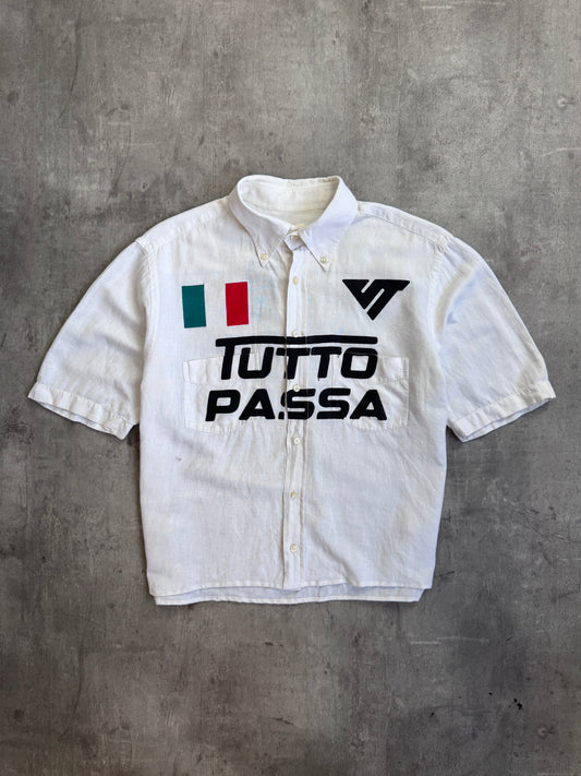 VT Rework: White Linen Tutto Passa Italy S/S Shirt