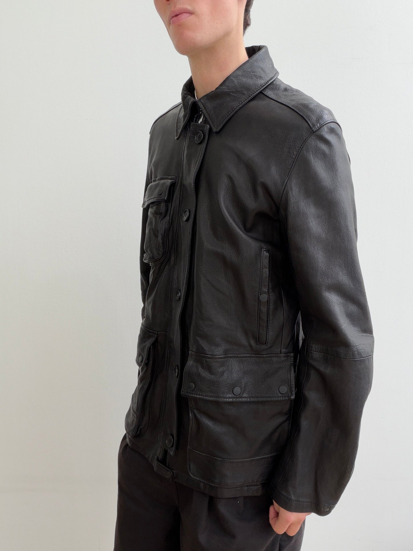C.P. Company Black AW2008 Leather Multi-Pocket jacket | O/S, Black