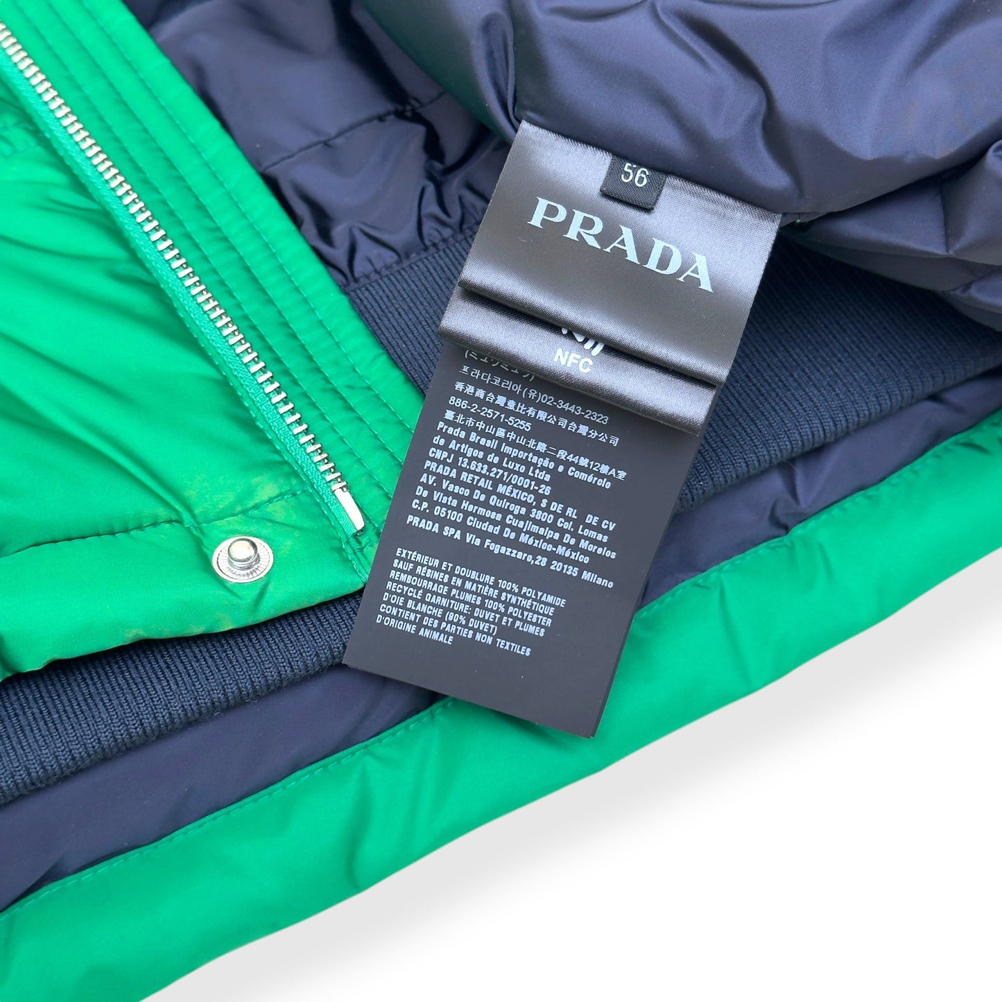PRADA DOWN HOODED PUFFER JACKET GREEN 56 / XL | XL, Green