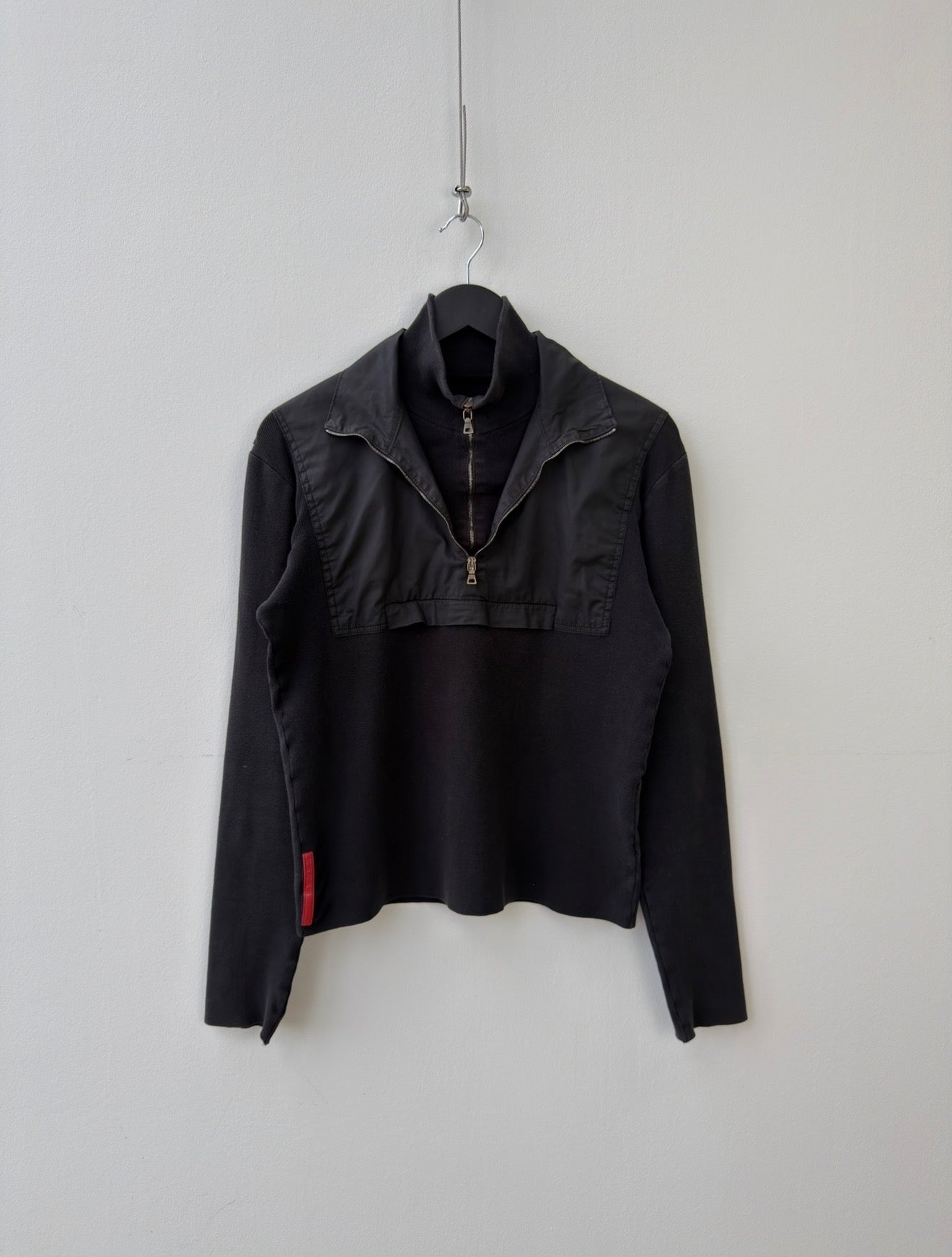 Prada Black 00s Technical Quarter Zip | O/S, Black