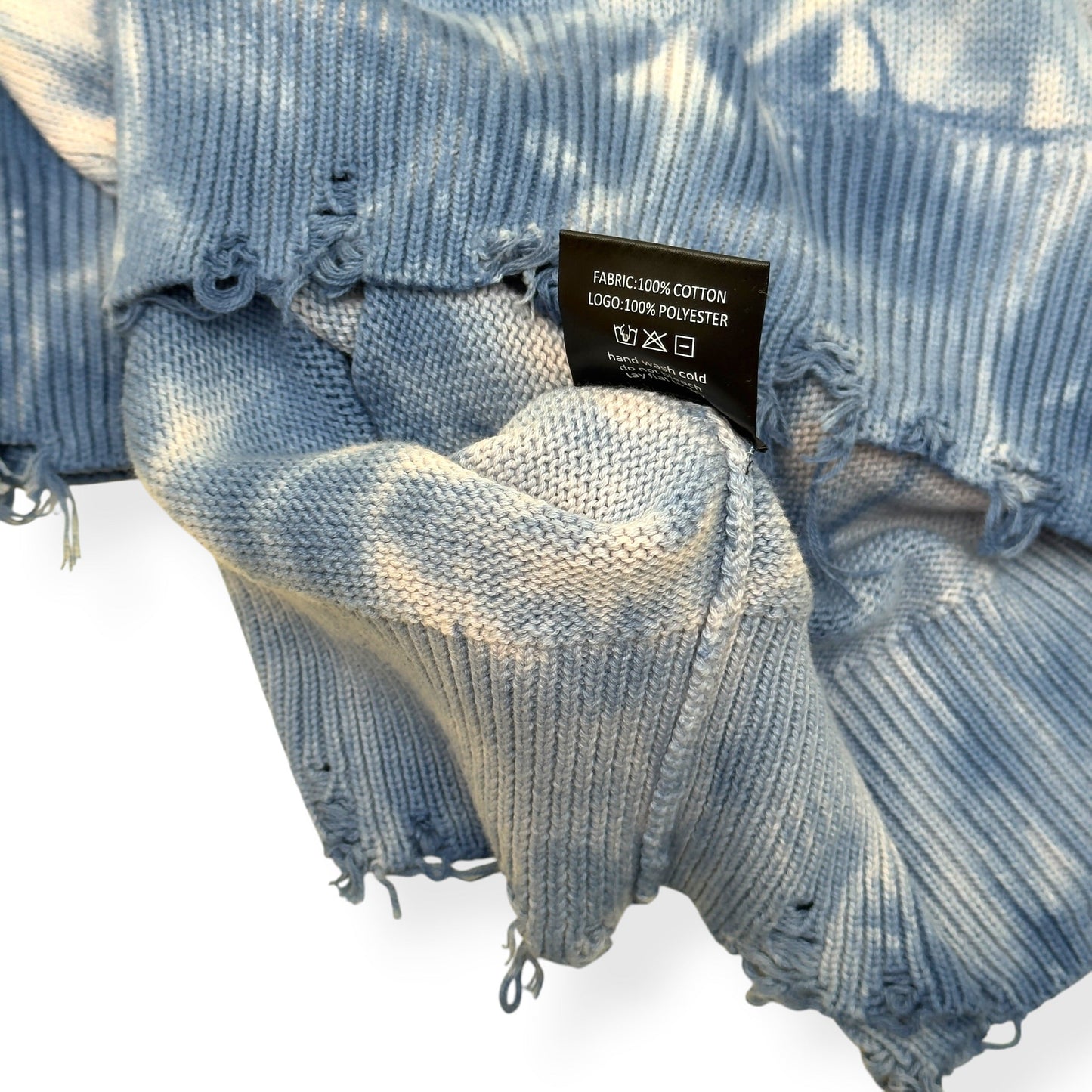 COLE BUXTON TIE DYE DISTRESSED JUMPER BLUE XL | XL, Blue