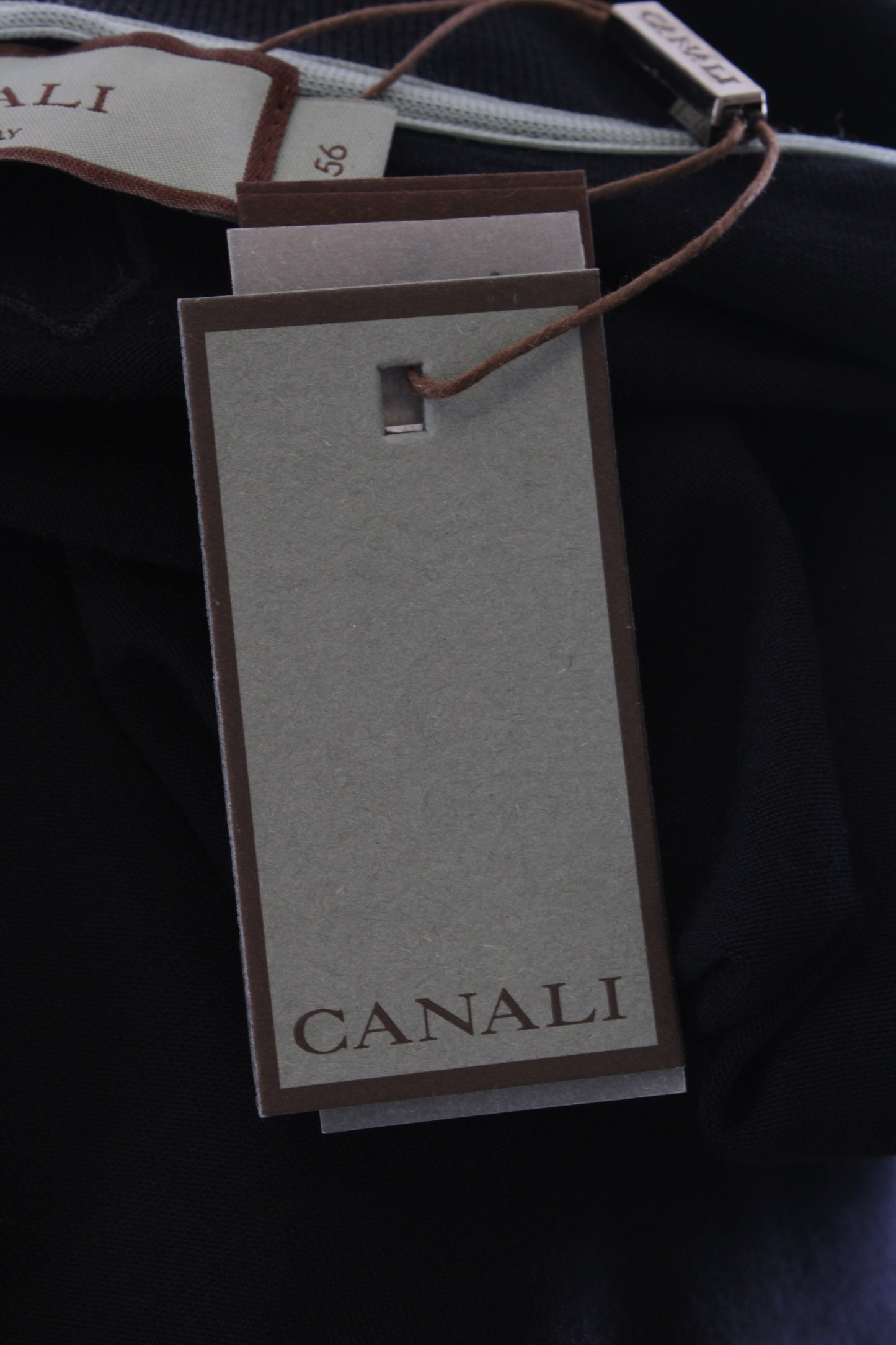 Canali L/S 3/4 Zip Polo Top Navy 3XL | XXXL, Navy