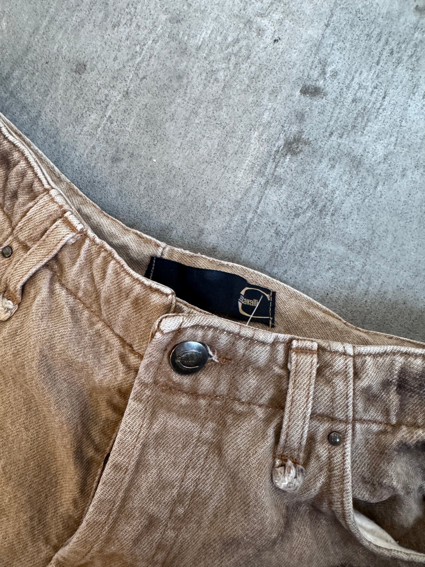 Just Cavalli Brown Gradient Low Waist Wide Leg Jeans