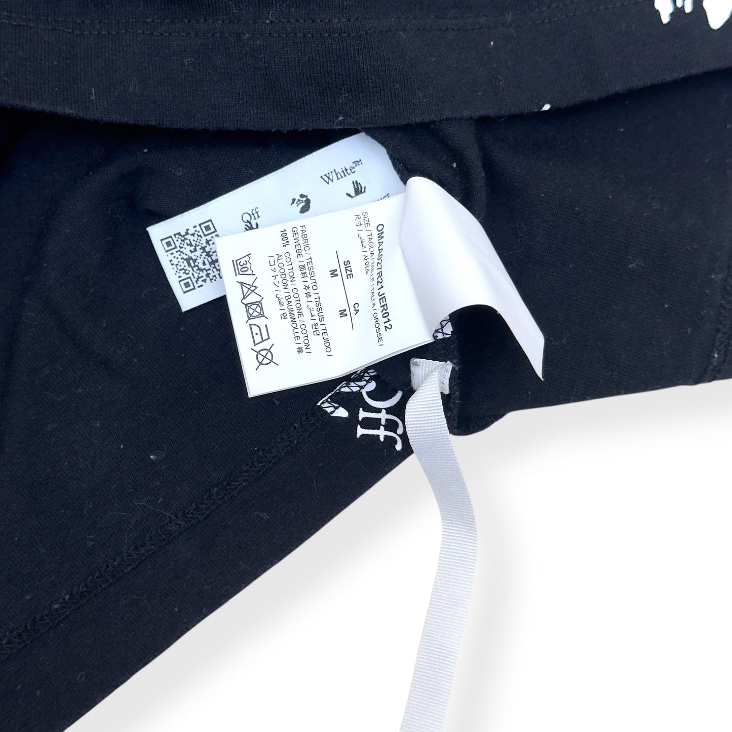 OFF-WHITE HAND LOGO T SHIRT BLACK M | Medium, Black