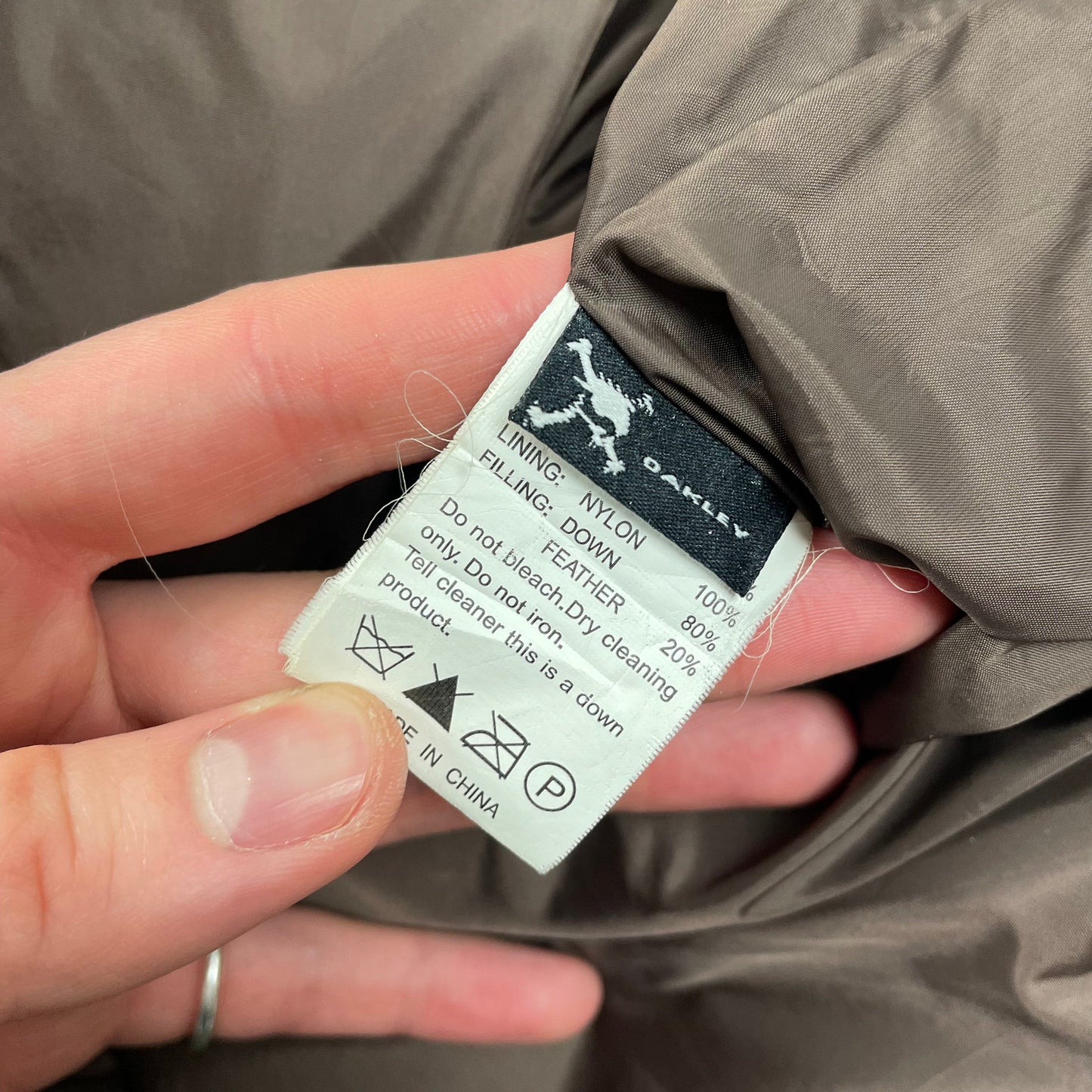 Vintage Oakley Asymmetrical Puffer Jacket, Size Medium | O/S, Brown
