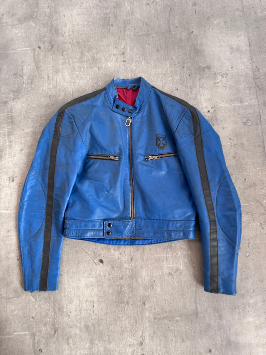 Harro Blue Leather Motor Jacket