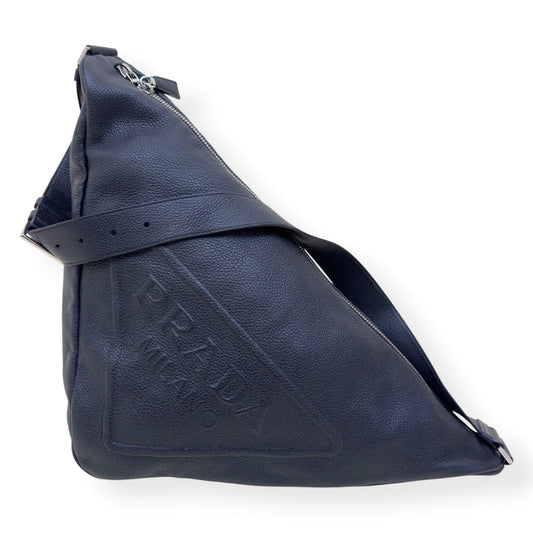 PRADA TRIANGLE LEATHER SHOULDER BAG BLACK | O/S, Black