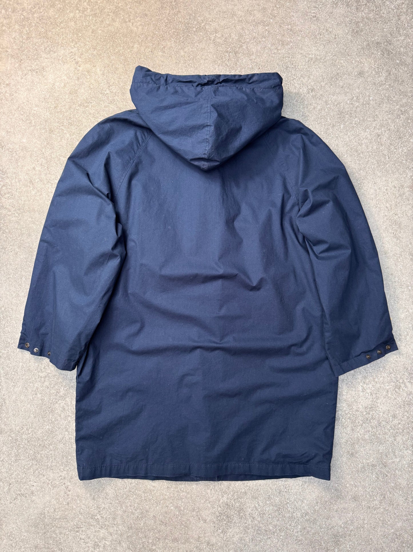 Burberry Logo Button Detail Navy Parka Jacket