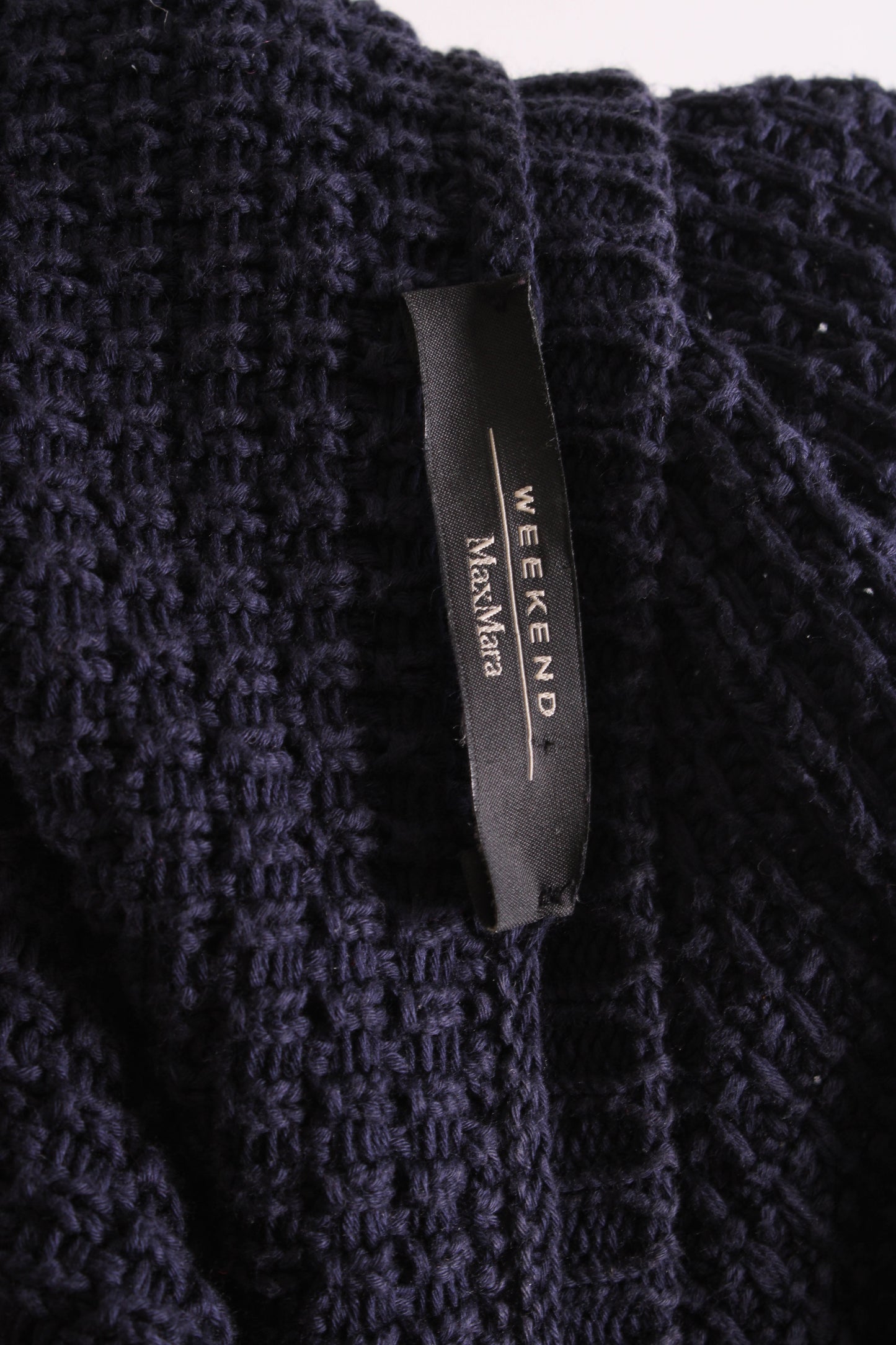 Weekend MaxMara L/S Waffle Knit Cardigan Navy L | Large, Navy