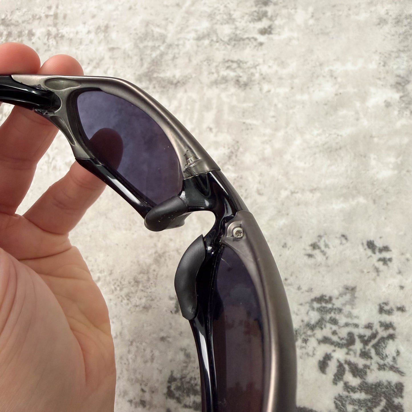 Vintage Oakley Splice Gunmetal Grey Sunglasses