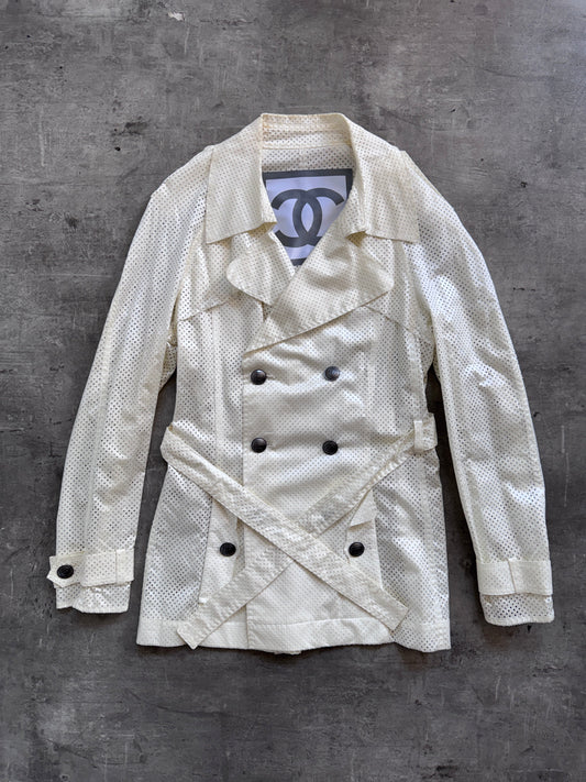 2008 Chanel Perforated Cotton Trench Coat | Small, Multicoloured