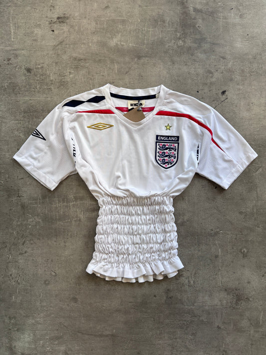 VT Rework : England Ruched Waist Football Shirt | Small, Multicoloured