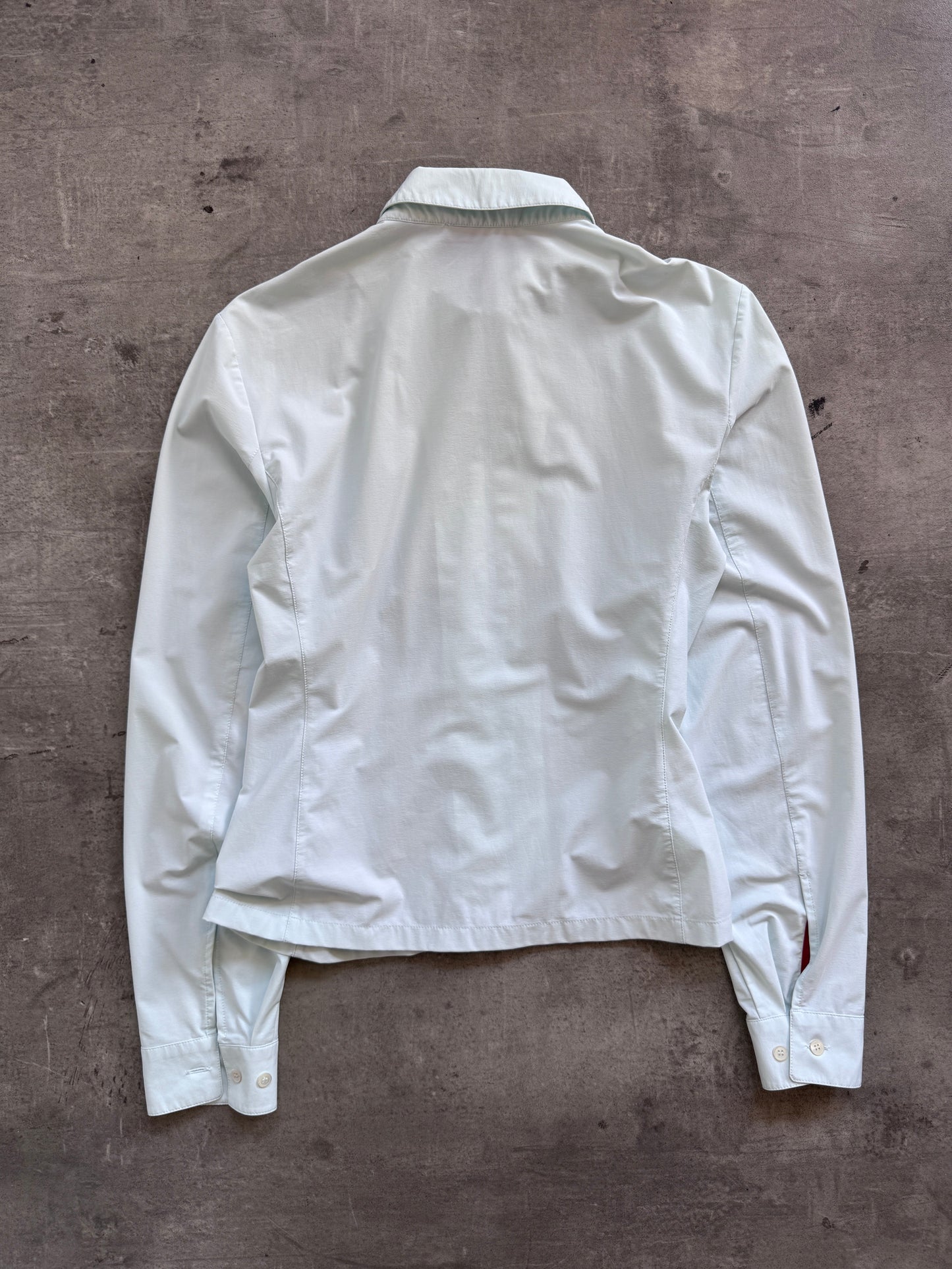 Prada Sport Baby Blue Zip Up Blouse | Exrtra Large, Multicoloured