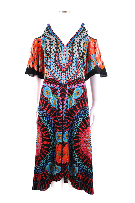 Temperley London Jewel Print Dress Black Print 12 | O/S, Black