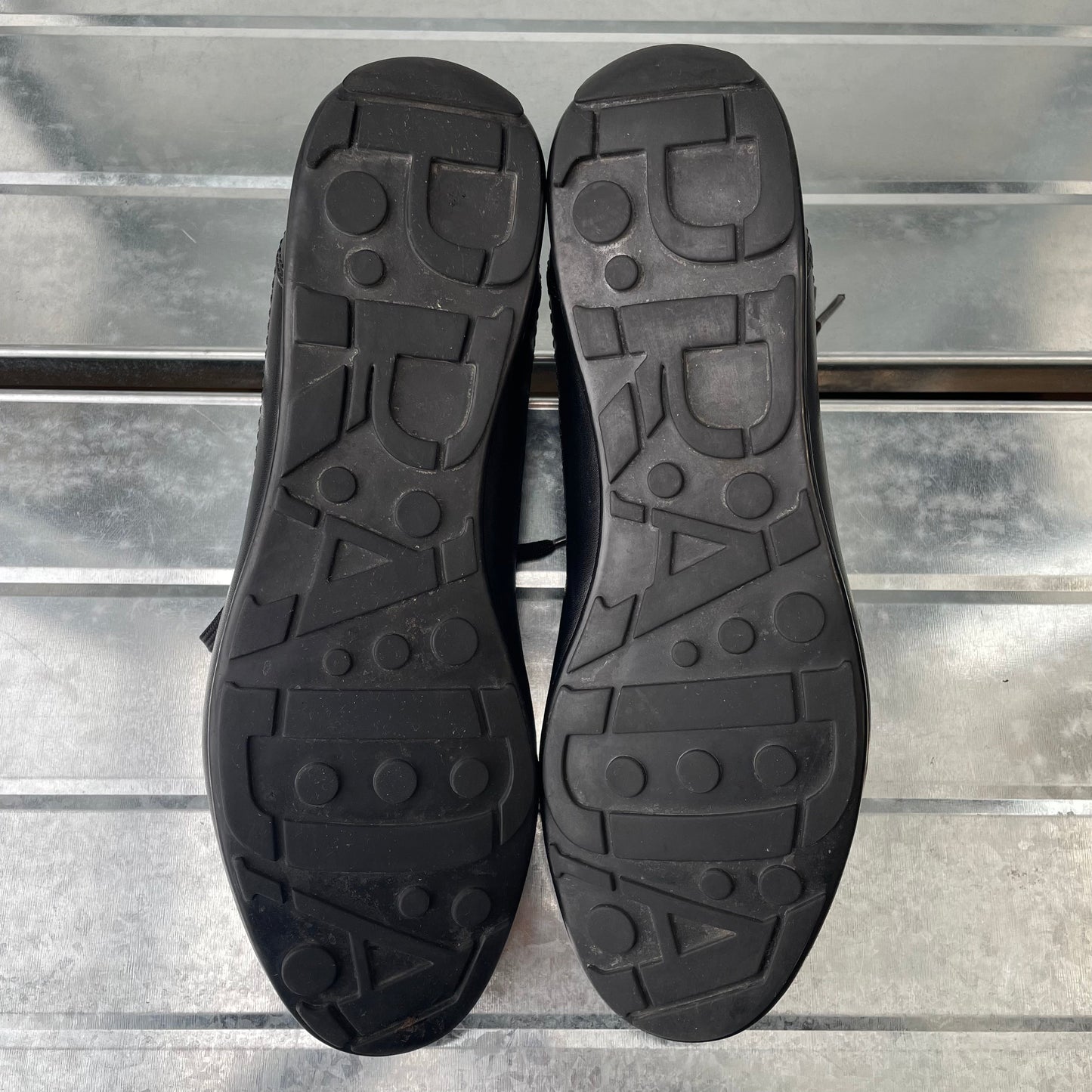 Prada Sport Black 2014 Leather Low Profile Trainers | LARGE, Black