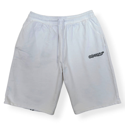 OFF-WHITE LOGO SWEAT SHORTS WHITE L | Large, White