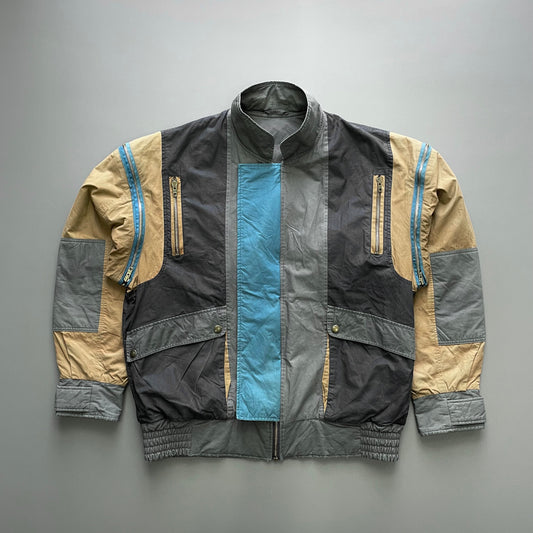 Hugo Boss Sports 90s Tri-Colour Removable Sleeve Bomber Jacket | Large, Red