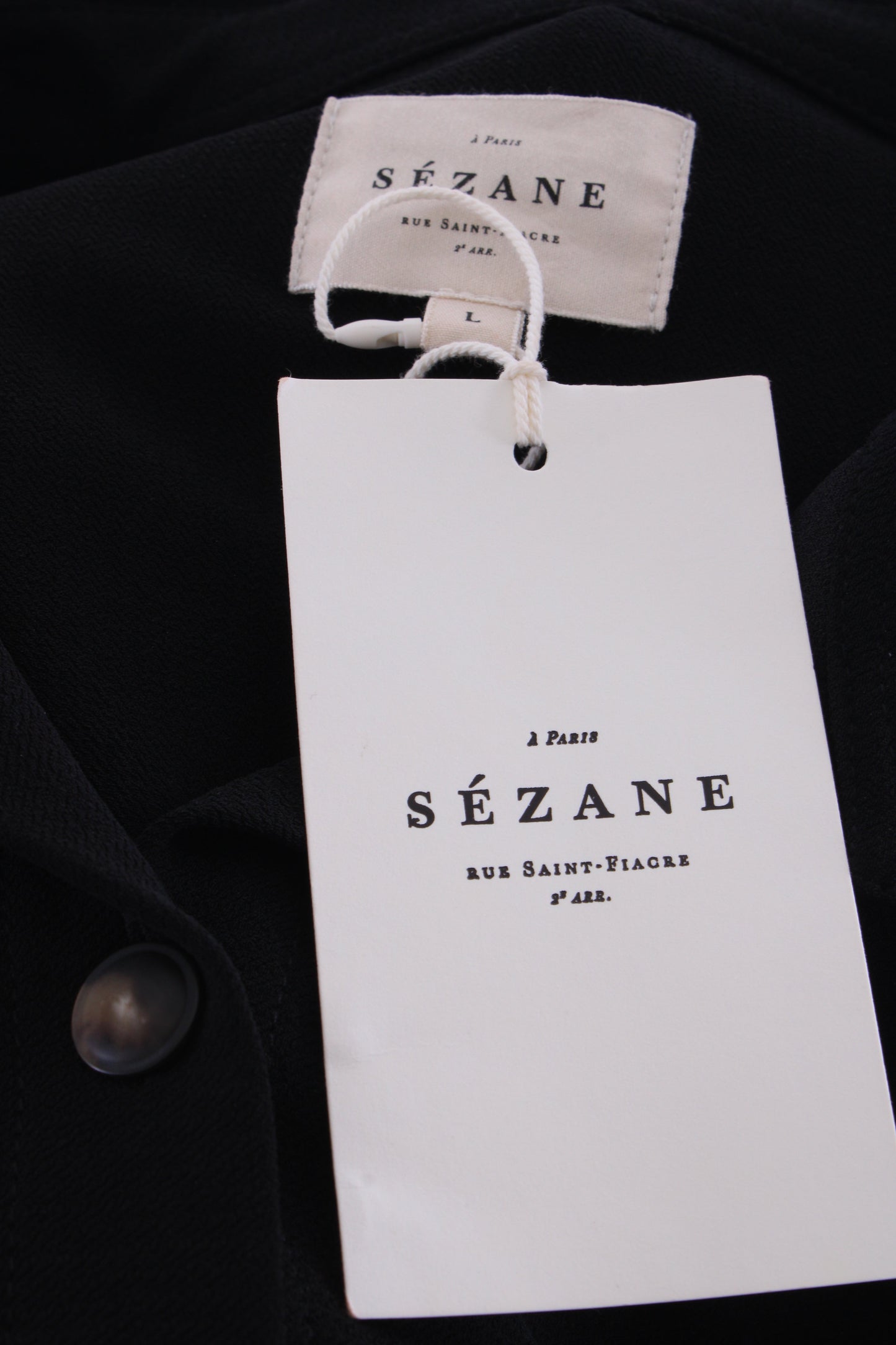 Sezane S/S Shirt Dress Black L | Large, Black