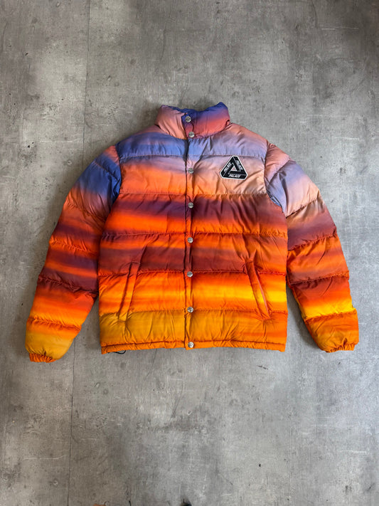 F/W 2020 Palace x Moschino Ombre Sunset Puffer Jacket