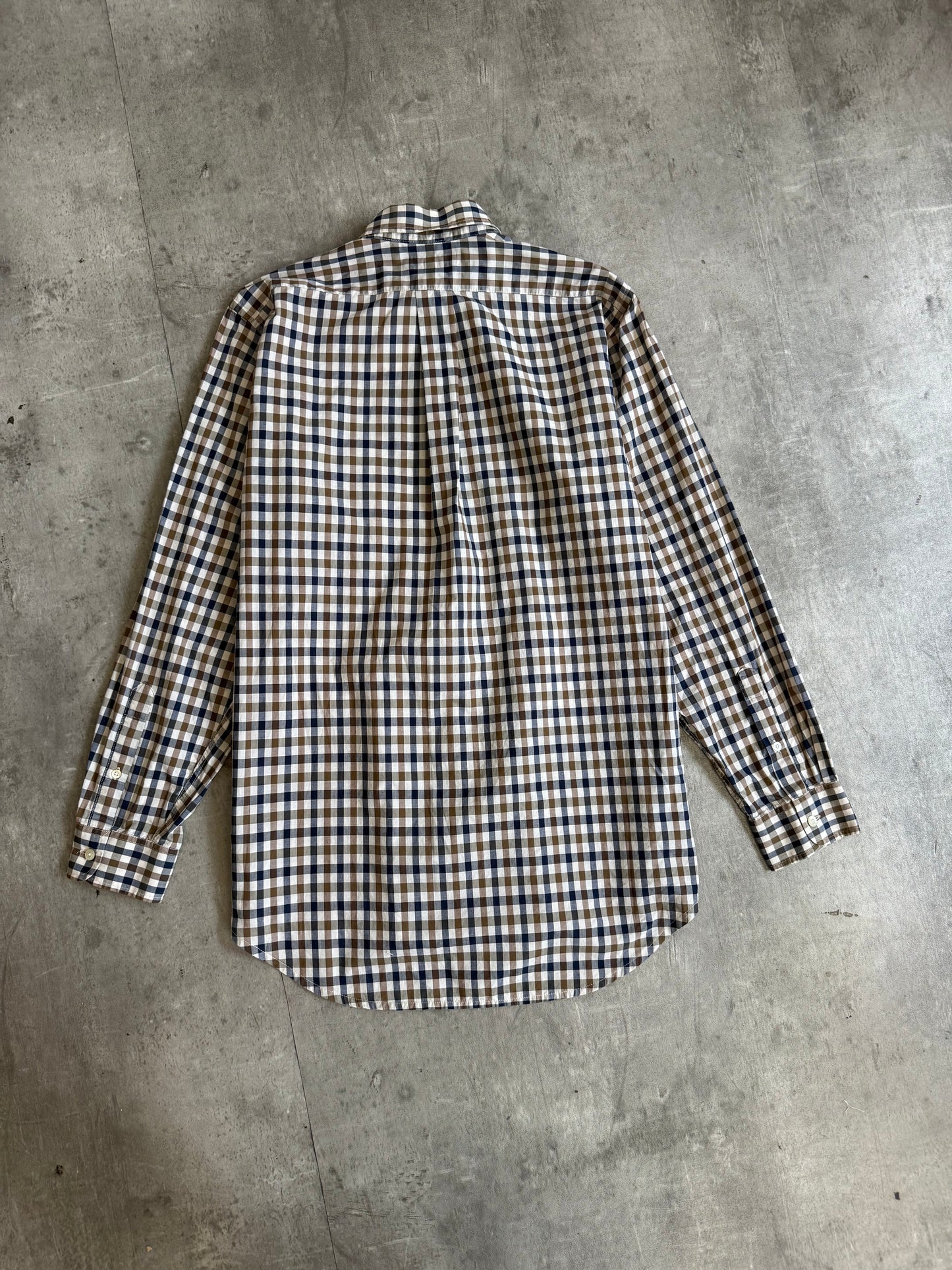 Aquascutum Classic Gingham Check Button Down LS Shirt